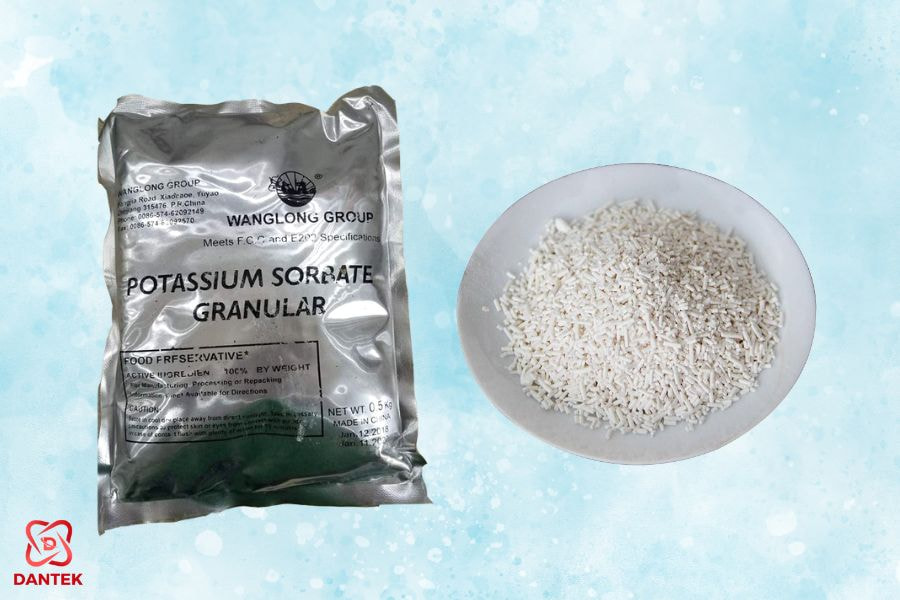 Potassium sorbate C6H7KO2, Trung Quốc, 25kg/thùng