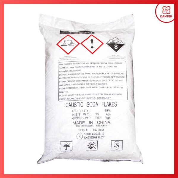 Sodium hydroxide 99% NaOH, Trung Quốc, 25kg/bao